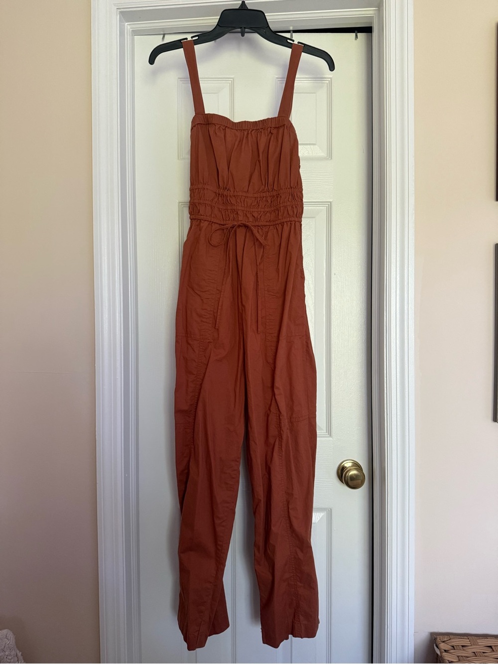 Sleeveless Rust Jumpsuit